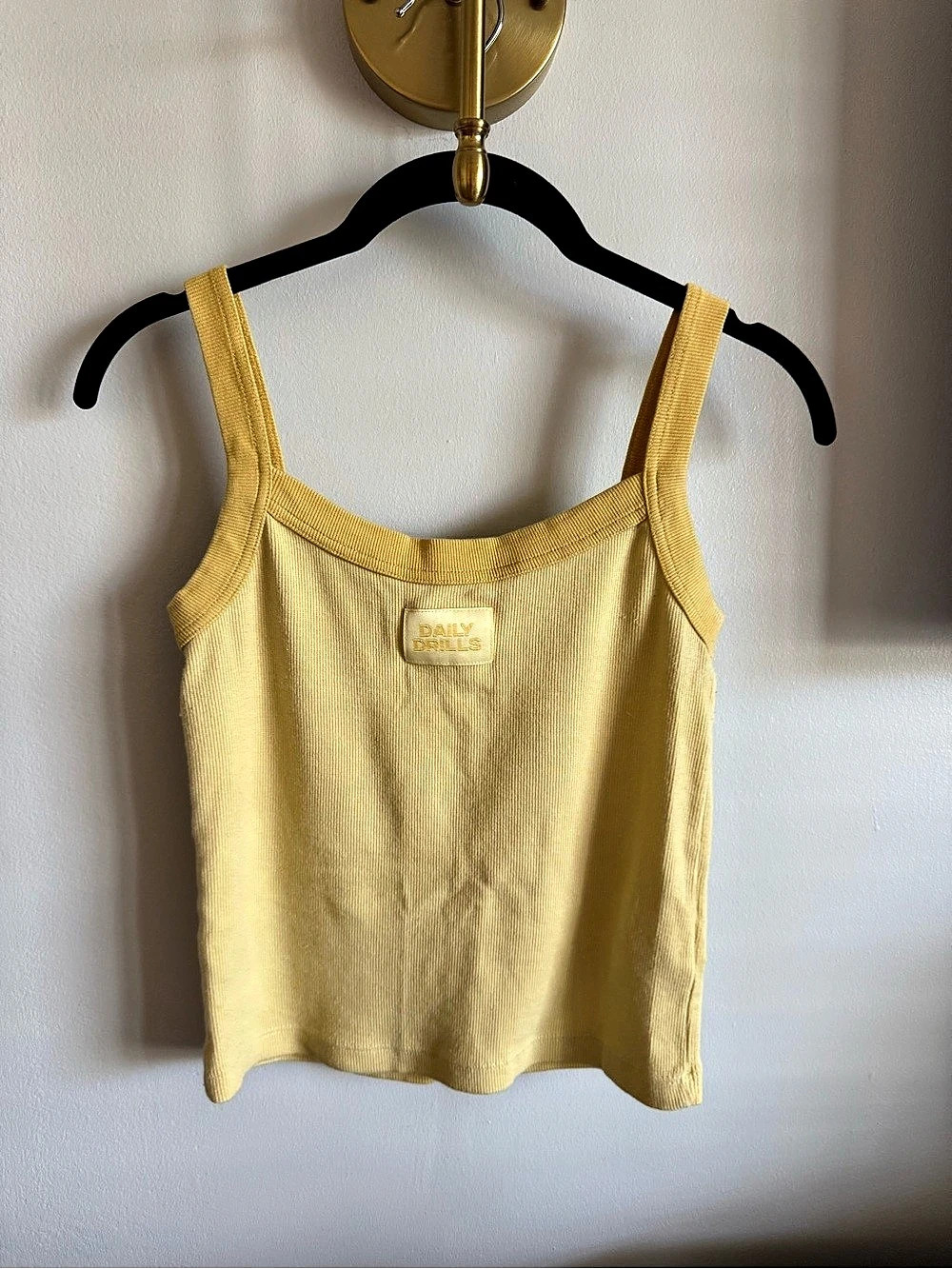 Daily Drills Logo Ribbed Tank Top Yellow